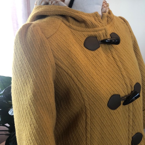 Mustard mid sleeve toggle coat - Picture 3 of 4